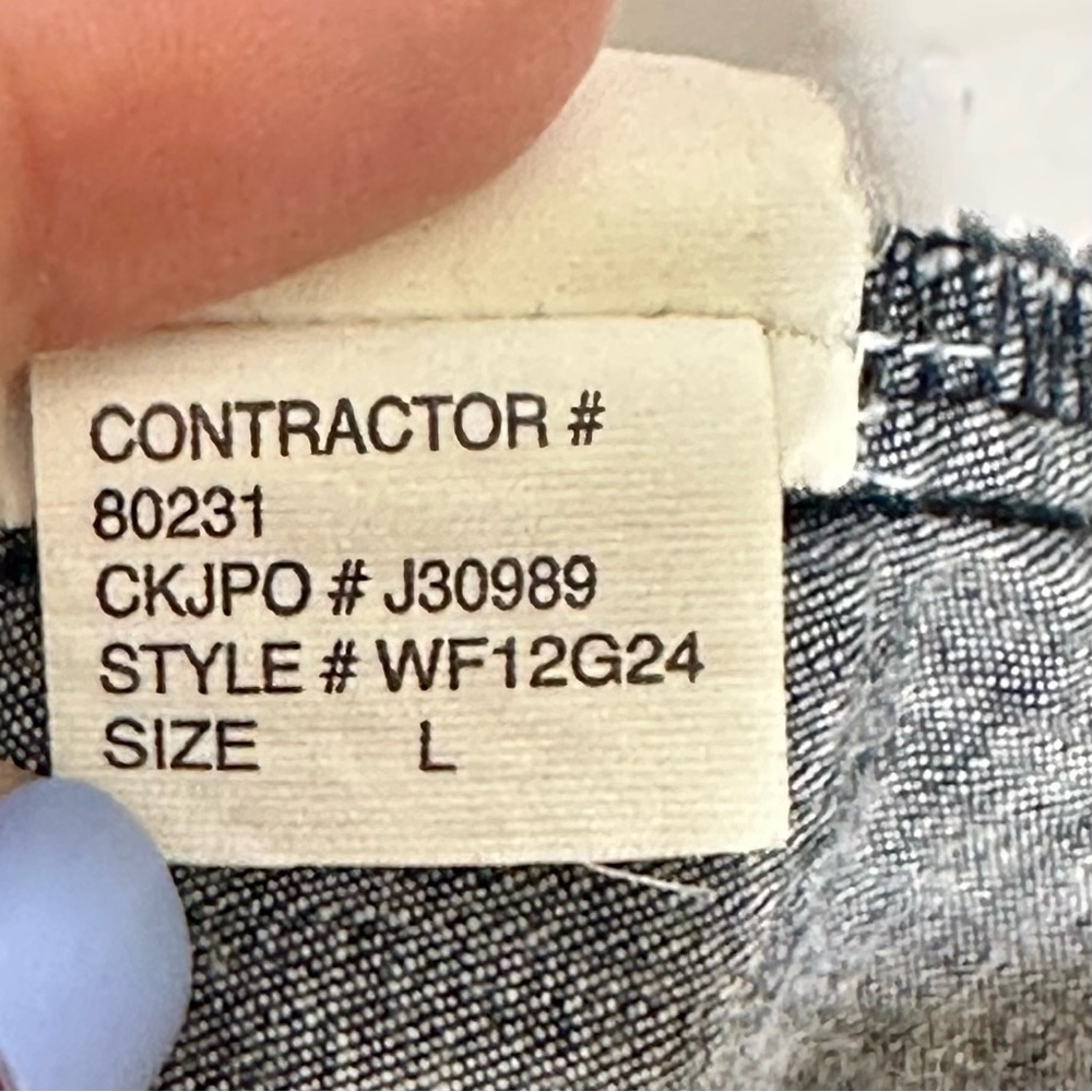 Calvin Klein Tank Denim Dress Dark Wash Elastic Bodice Large - Picture 9 of 16
